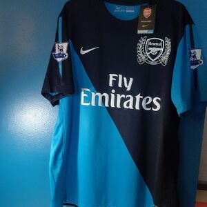 NWT Nike Blue and Black Arsenal London 2011 2012 Away Jersey 423983-472  XL RARE